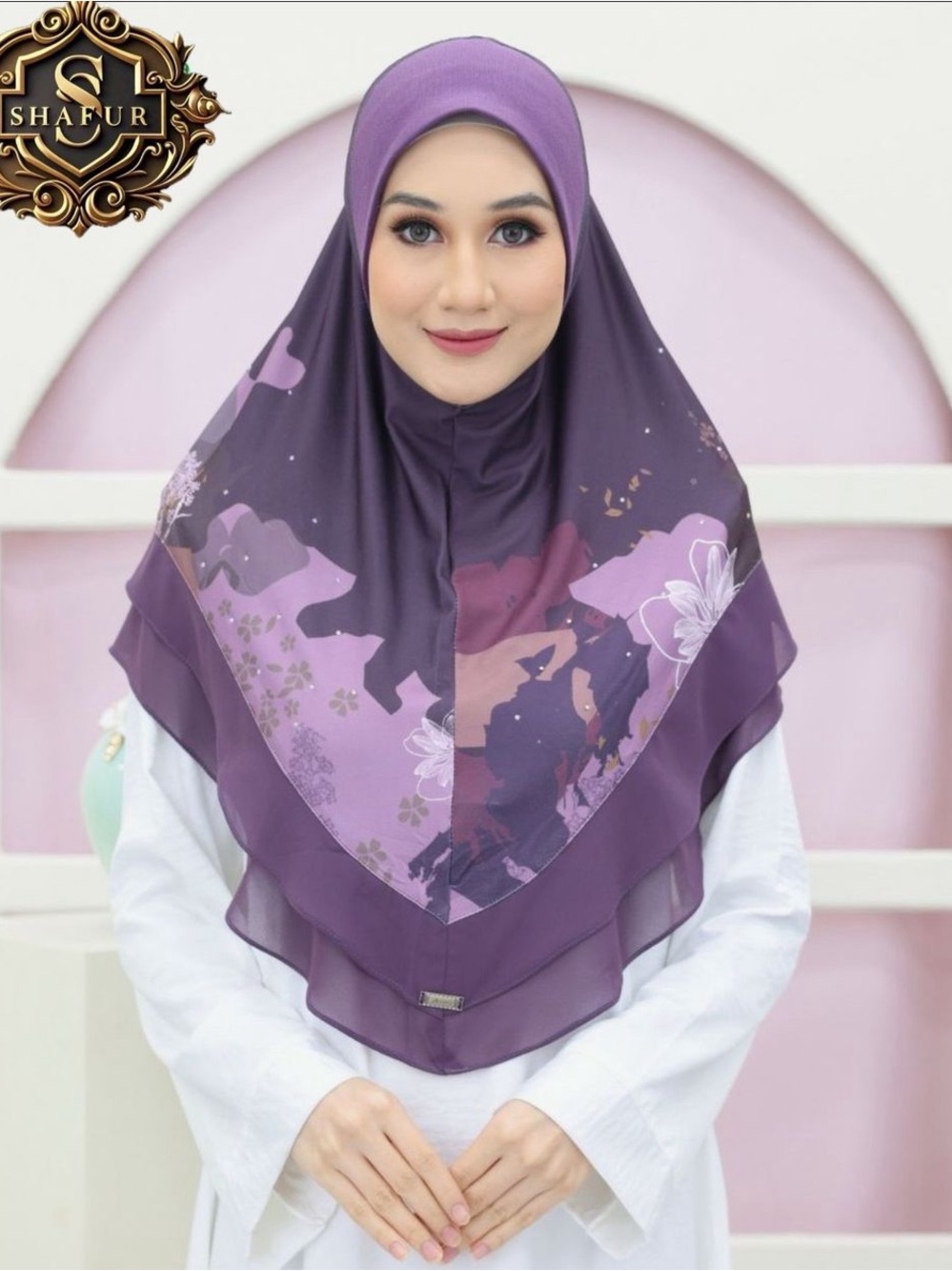 Muslim modest  Ready-to-Wear dibble layered Hijab Adult Instant Hijab scarf